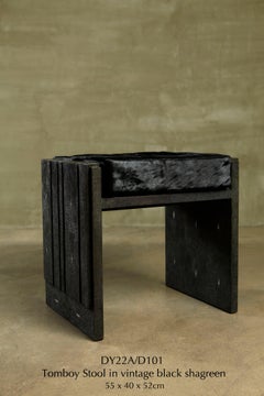 Banco Tomboy en piel de visón y funda de piel by R&Y Augousti