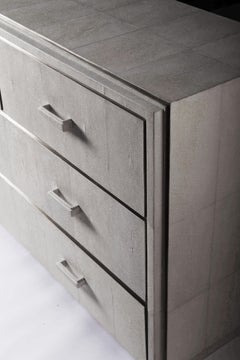 Tomboy Chest of Drawers in Cream Shagreen & Bronze-Patina Brass by R&Y Augousti