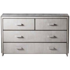 Tomboy Chest of Drawers in Cream Shagreen & Bronze-Patina Brass by R&Y Augousti