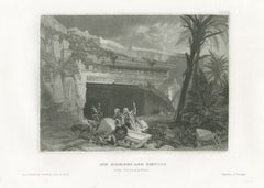 Tombs of the Kings near Jerusalem, Antique Rock Cut Facade View, circa 1850
