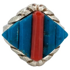Used Tombstone's Treasure: Robert Drozd's Sterling Silver Ring with Kingman Turquoise