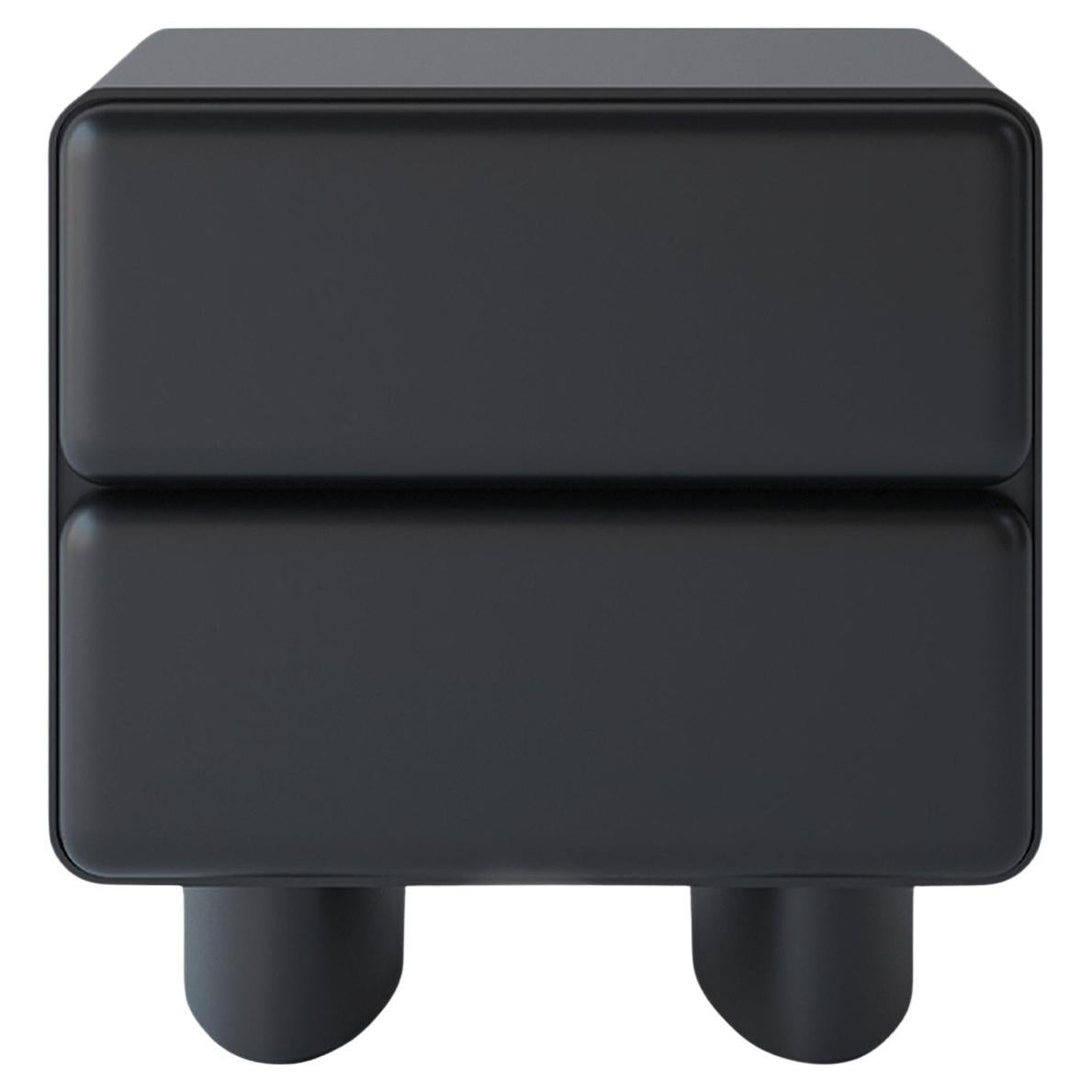 Tombul 2-Drawer Nightstand with Push-to-Open Mechanism, Black
