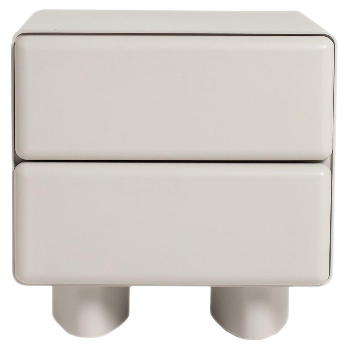 Tombul 2-Drawer Nightstand with Push-to-Open Mechanism, Cloud Grey