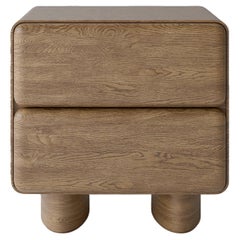 Tombul 2-Drawer Nightstand with Push-to-Open Mechanism, Honey Oak