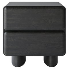 Tombul 2-Drawer Nightstand with Push-to-Open Mechanism, Smoked Oak