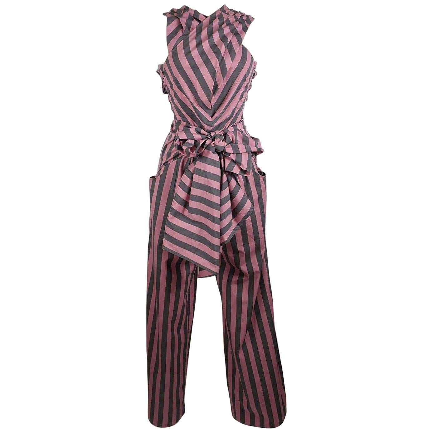 Tome Amal's Sexy Stripe Tie Waist Jumpsuit For Sale