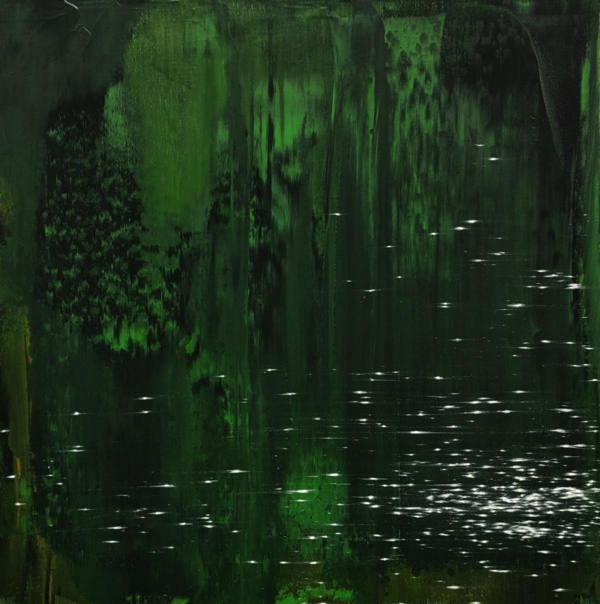 Landscape Painting di Tomek Mistak - Una luce. Pittura ad acrilico, Astratto, Monocromatico, Artista polacco