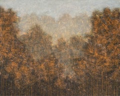 Magic forest 2 - Contemporary Landscape / Abstraction Painting, Warm tones