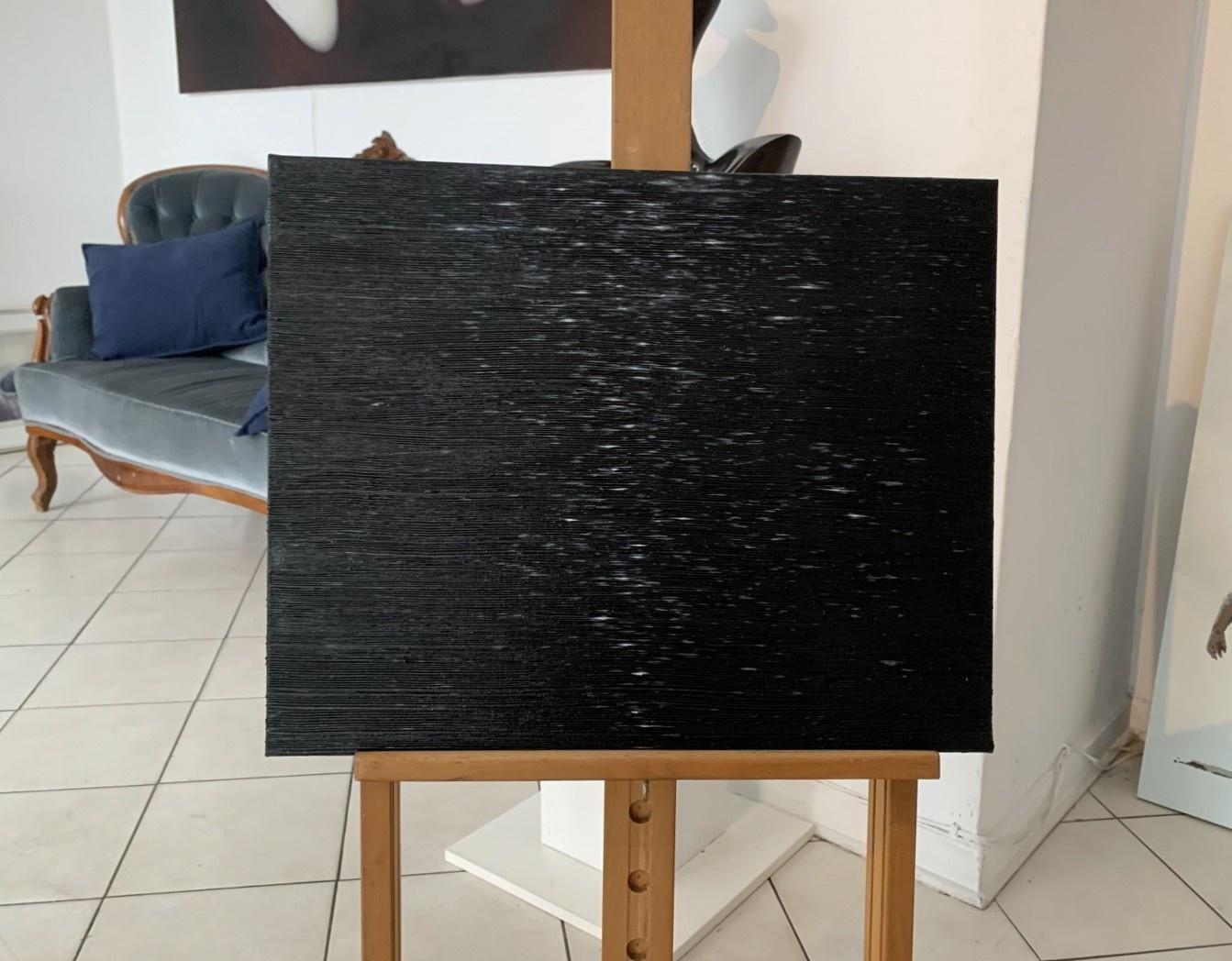 Notturno. Pittura ad acrilico, Astratto, Monocromatico, Texture, Artista polacco - Painting di Tomek Mistak