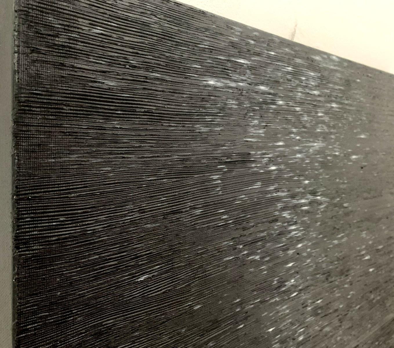 Notturno. Pittura ad acrilico, Astratto, Monocromatico, Texture, Artista polacco - Abstract Painting Nero di Tomek Mistak