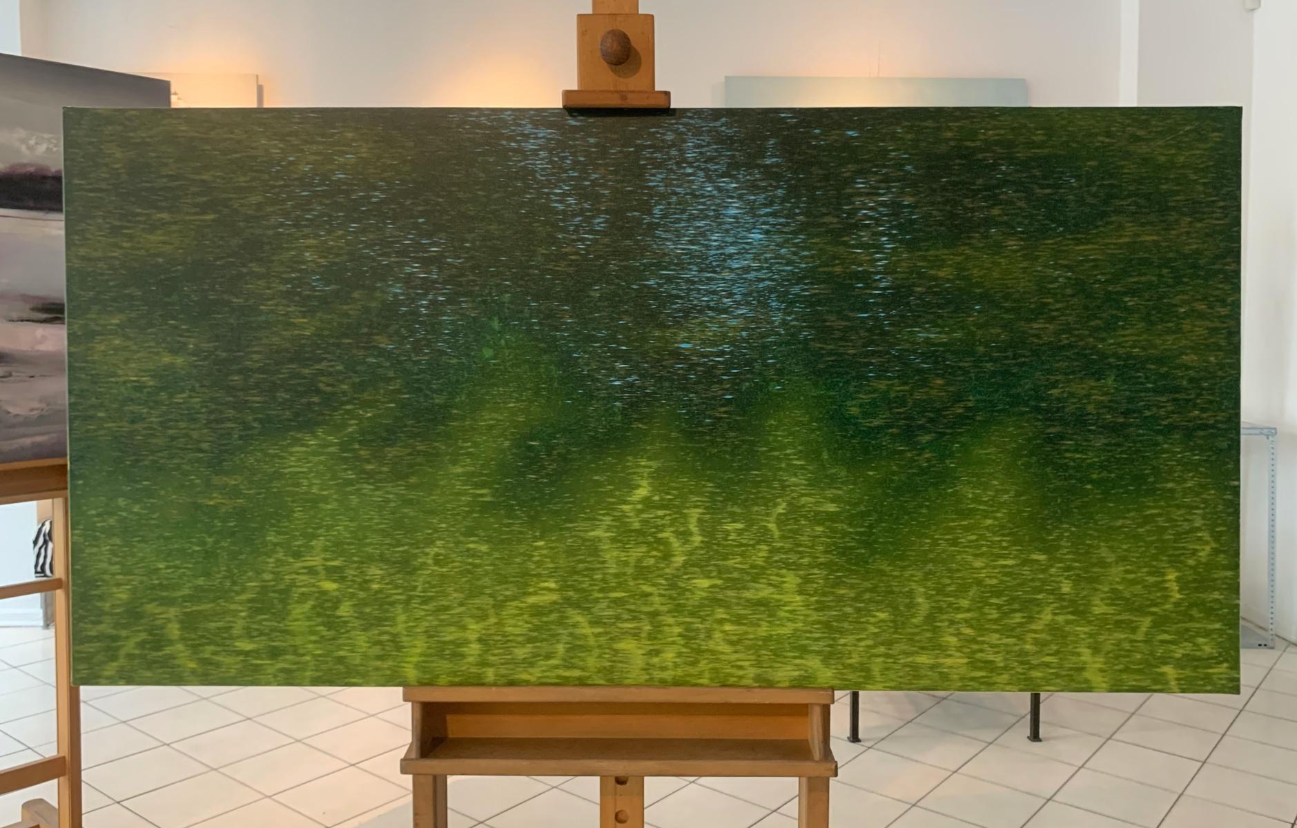 Ruido 18.08. Pintura contemporánea de paisaje, Acrílico, Abstracto, Arte polaco en venta 1