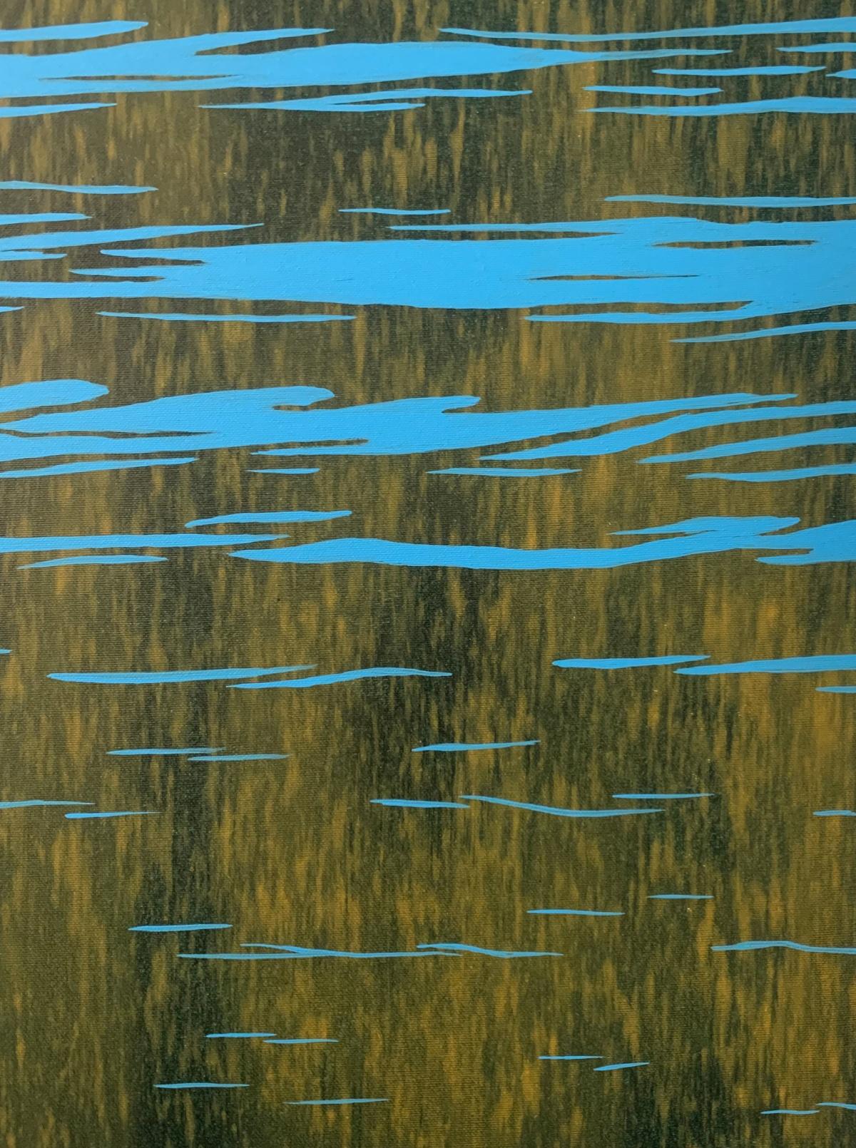 Ruido 2.10. Pintura contemporánea de paisaje, Acrílico, Abstracto, Arte polaco - Landscape Painting Negro de Tomek Mistak
