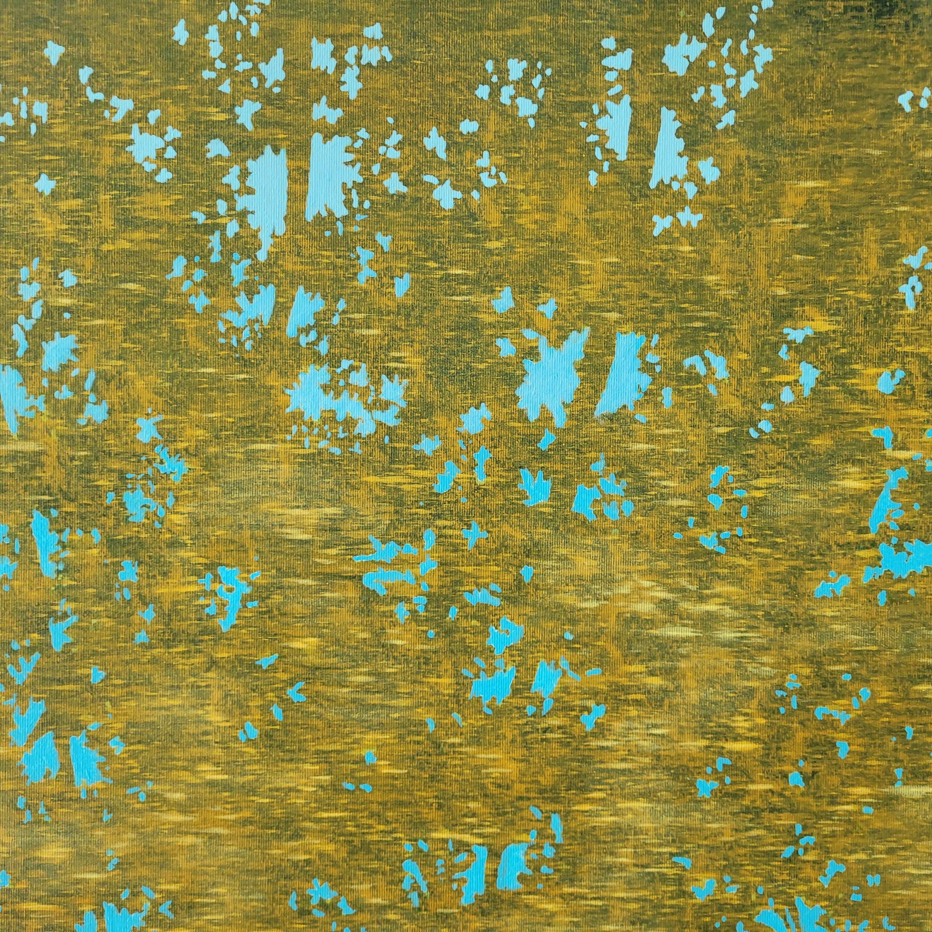 Rumore. Pittura ad acrilico, Paesaggio acquatico e astratto, Greene & Greene, artista polacco - Abstract Painting Marrone di Tomek Mistak