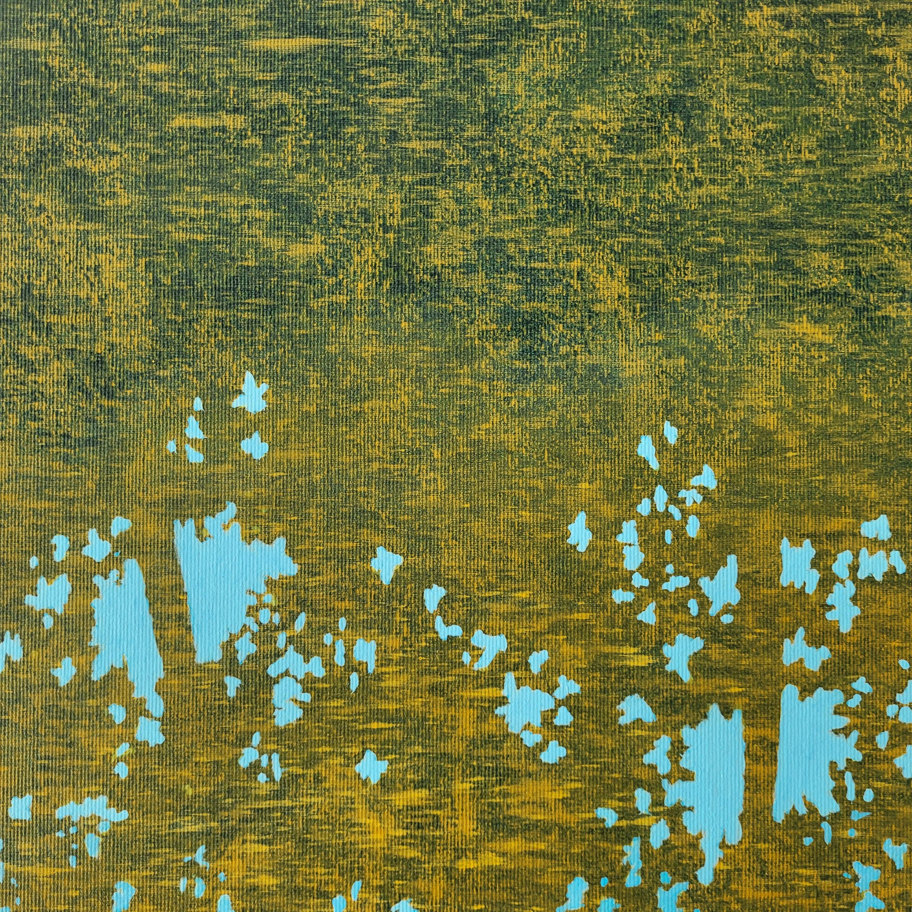 Rumore. Pittura ad acrilico, Paesaggio acquatico e astratto, Greene & Greene, artista polacco in vendita 3