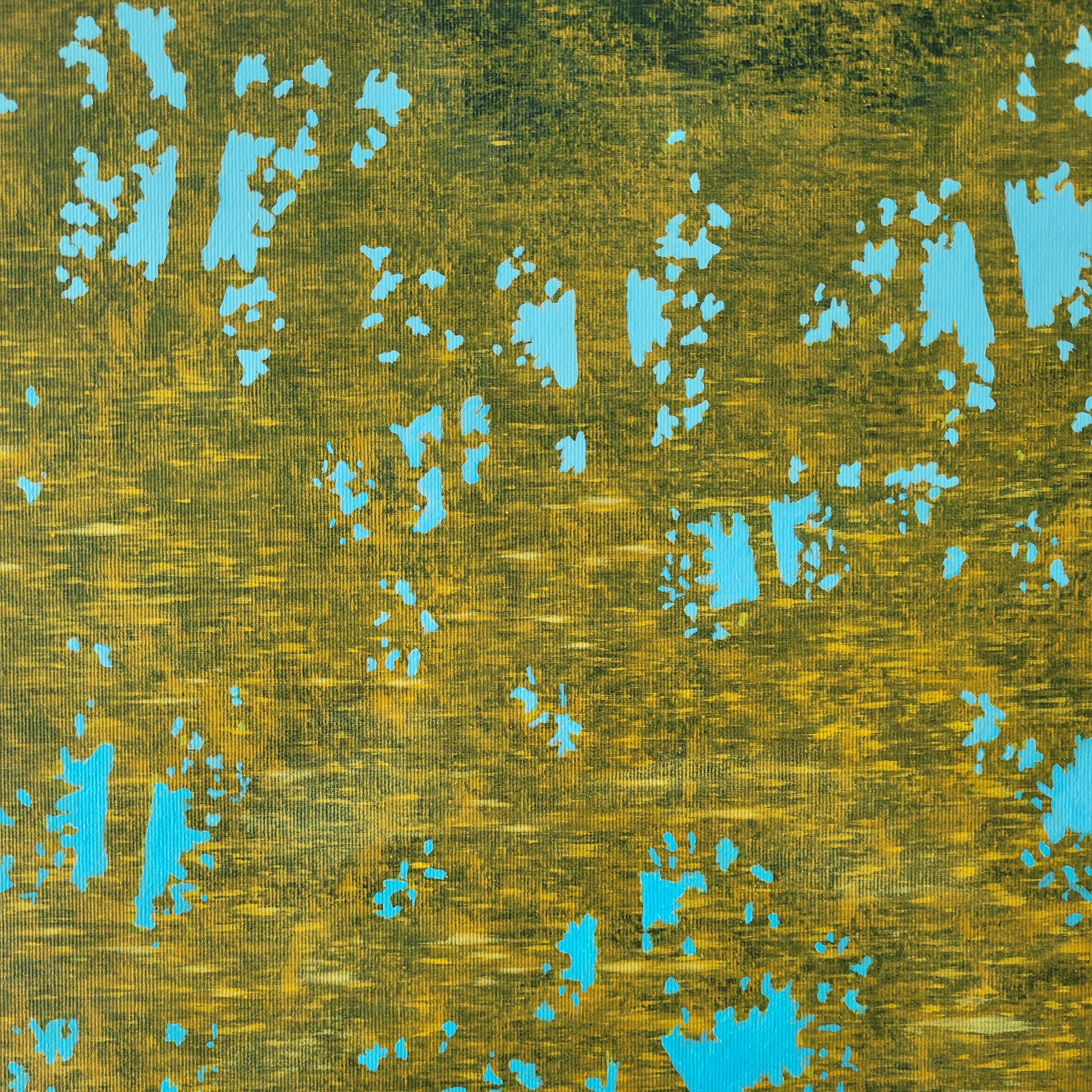 Rumore. Pittura ad acrilico, Paesaggio acquatico e astratto, Greene & Greene, artista polacco in vendita 4