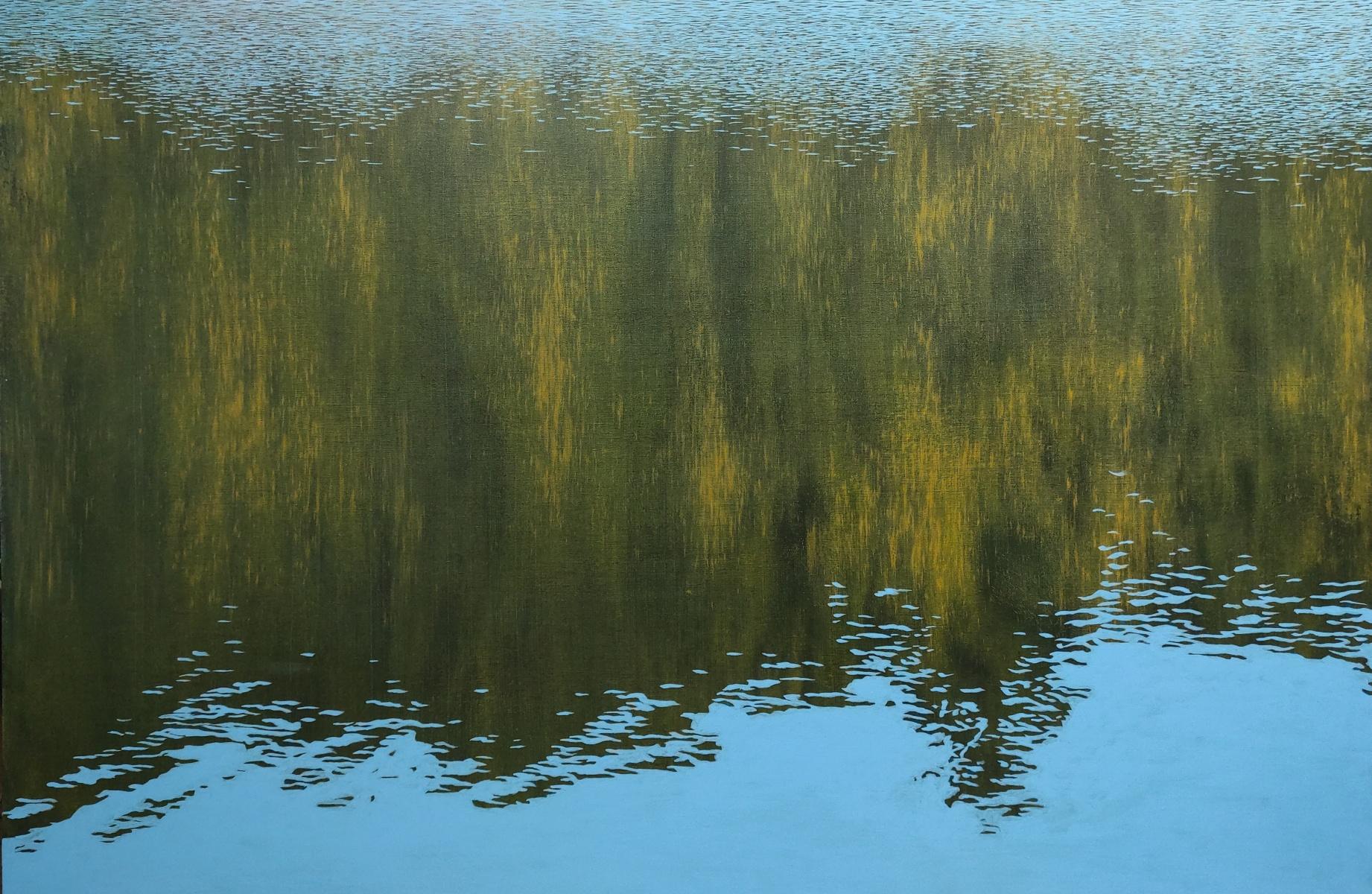 Rumore. Pittura ad acrilico, Paesaggio acquatico e astratto, Greene & Greene, artista polacco