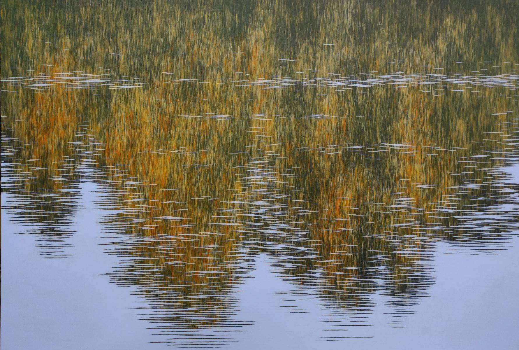 Rumore. Pittura ad acrilico, Paesaggio acquatico e astratto, Greene & Greene, artista polacco