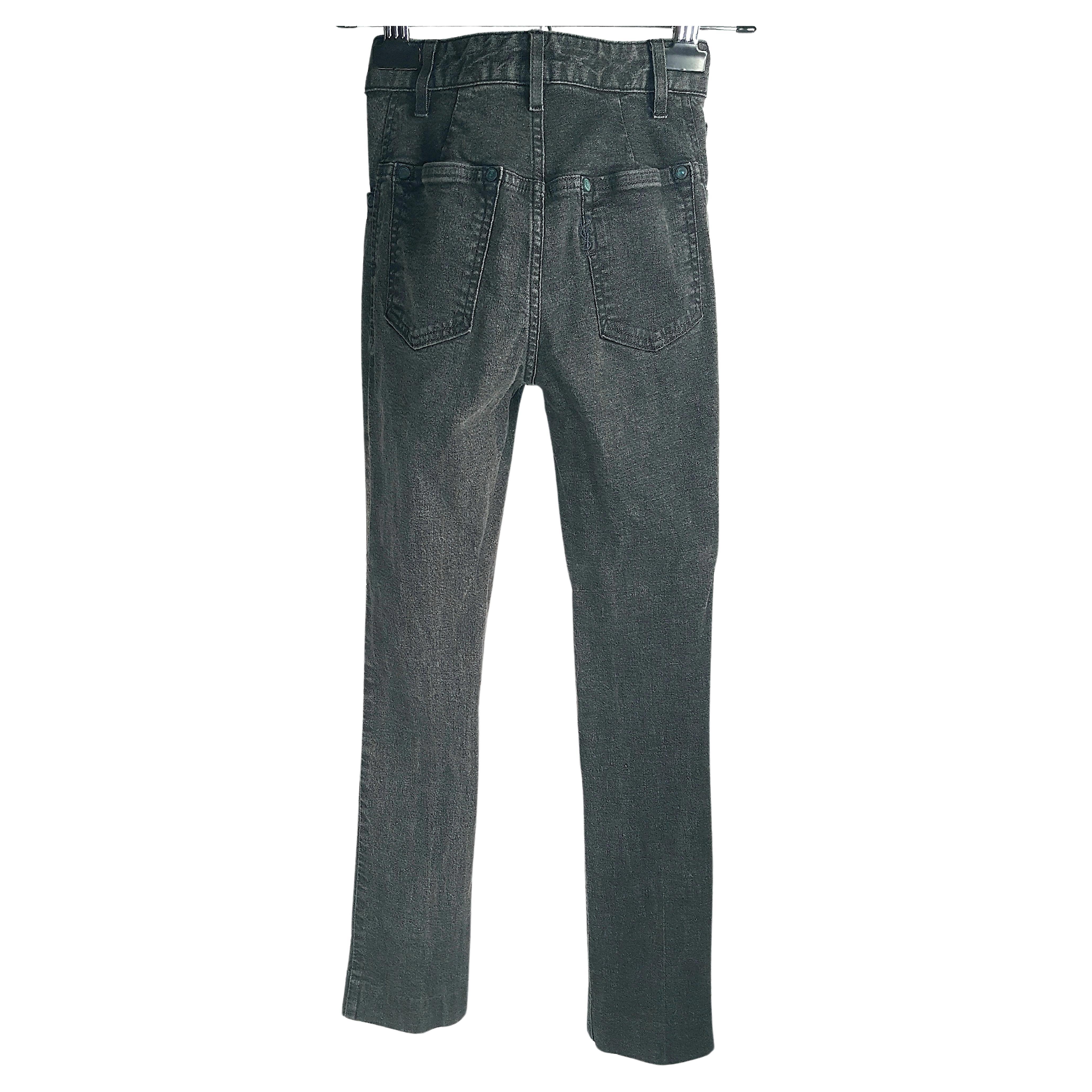 Women's or Men's TomFord For YvesSaintLaurent RiveGauche Slim StraightLeg Black FineDenim Jeans For Sale