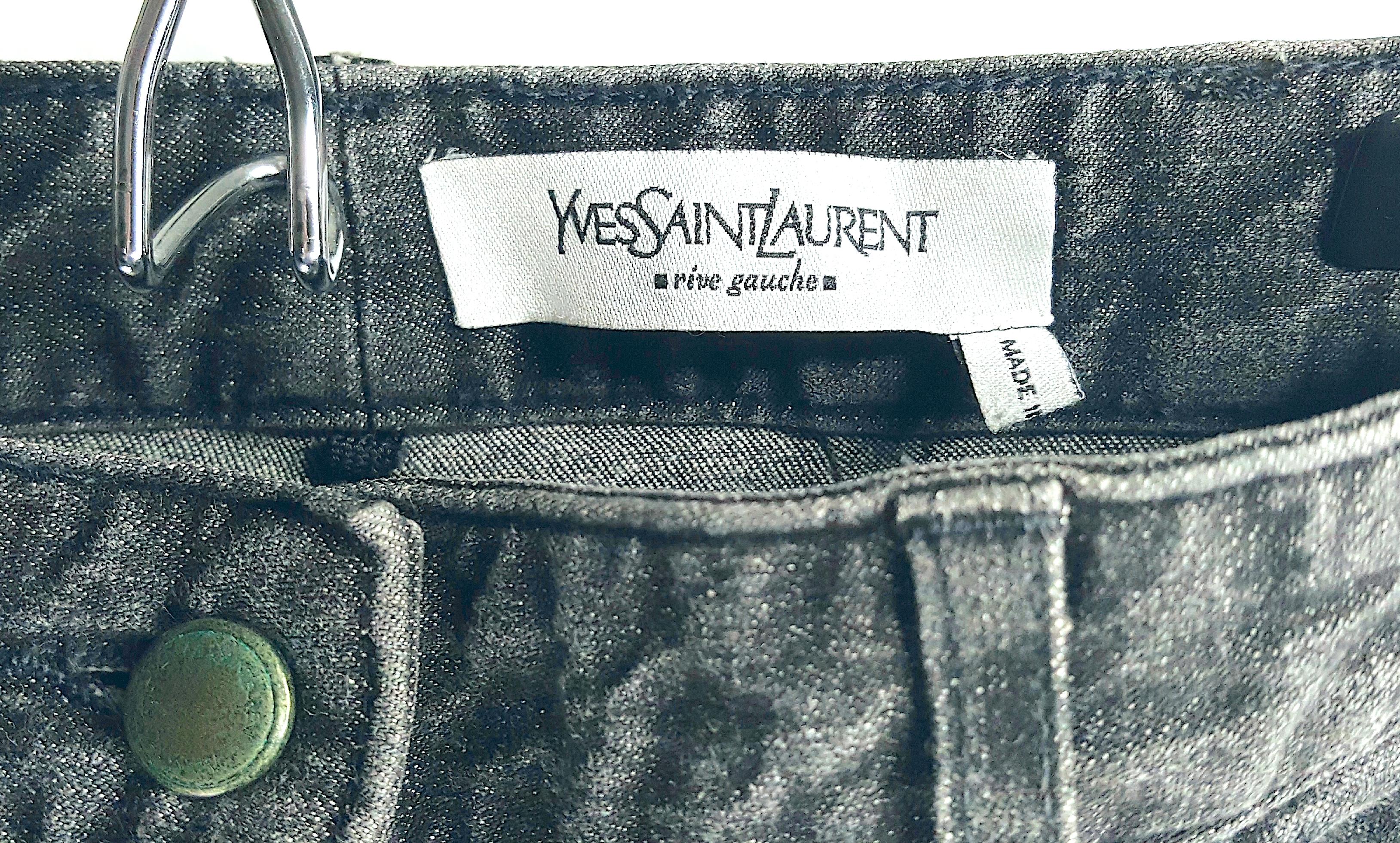 TomFord For YvesSaintLaurent RiveGauche Slim StraightLeg Black FineDenim Jeans en vente 2
