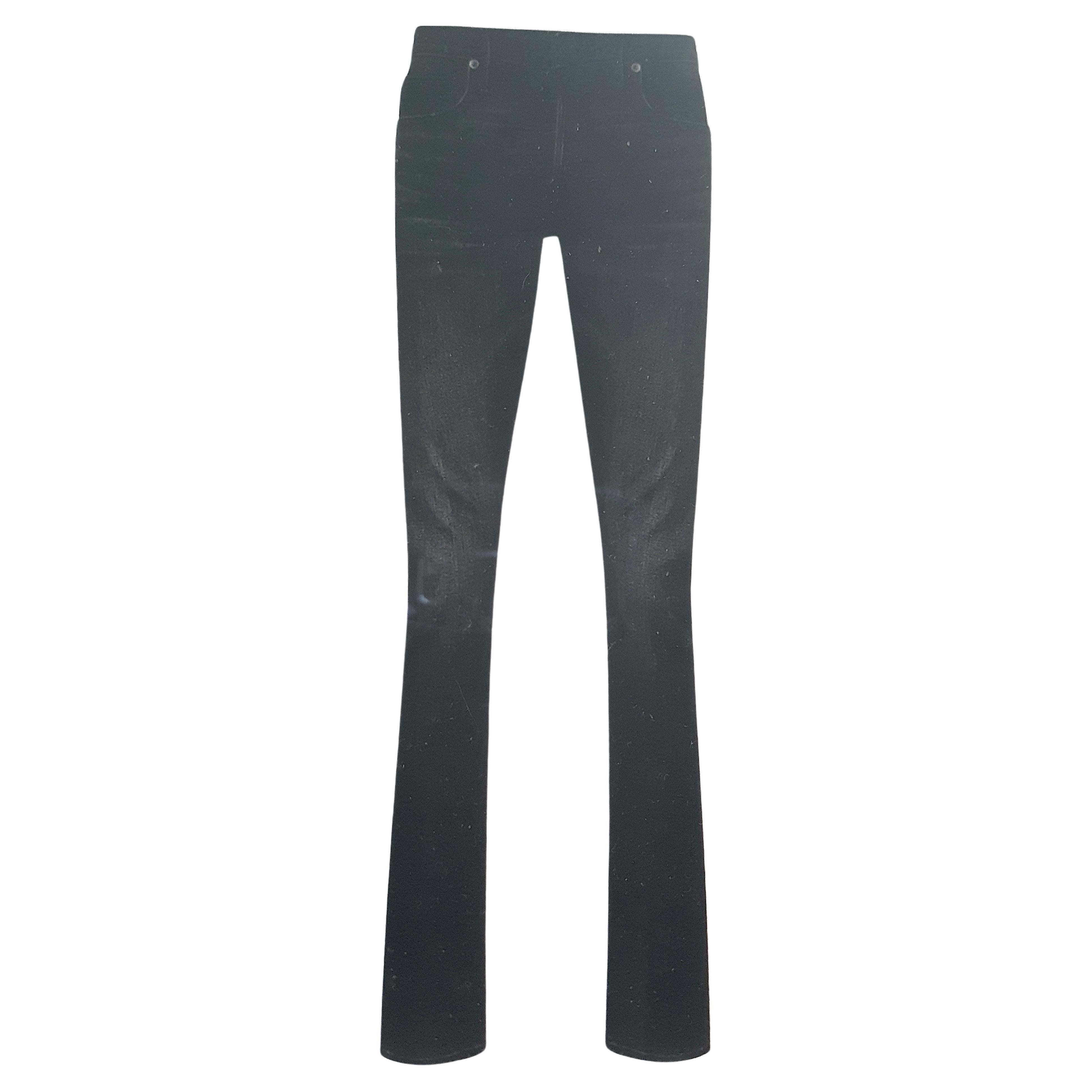 TomFord For YvesSaintLaurent RiveGauche Slim StraightLeg Black FineDenim Jeans en vente