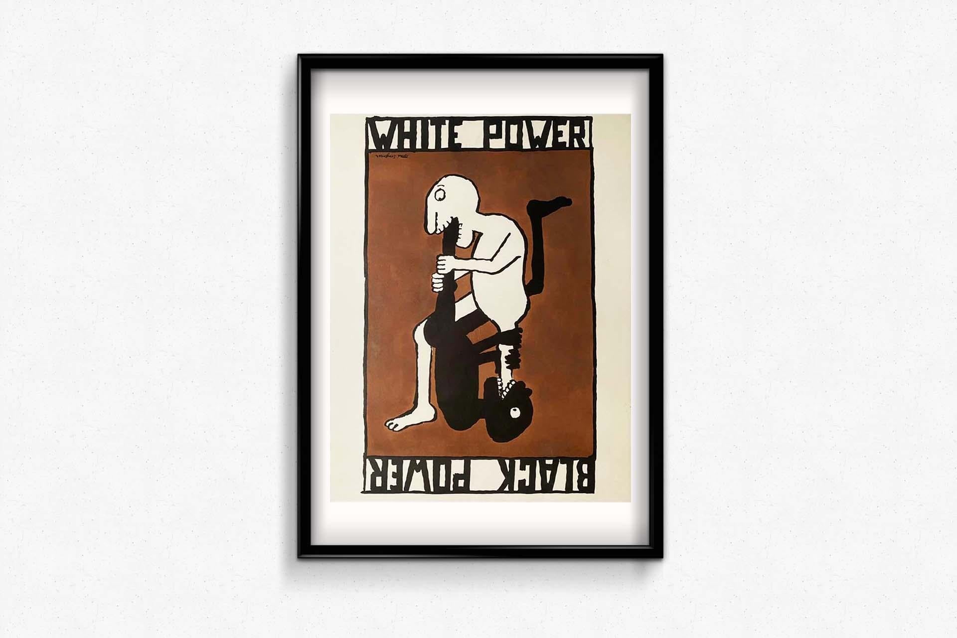 1967 Original poster by Tomi Ungerer - Black power - White power - Racism 1