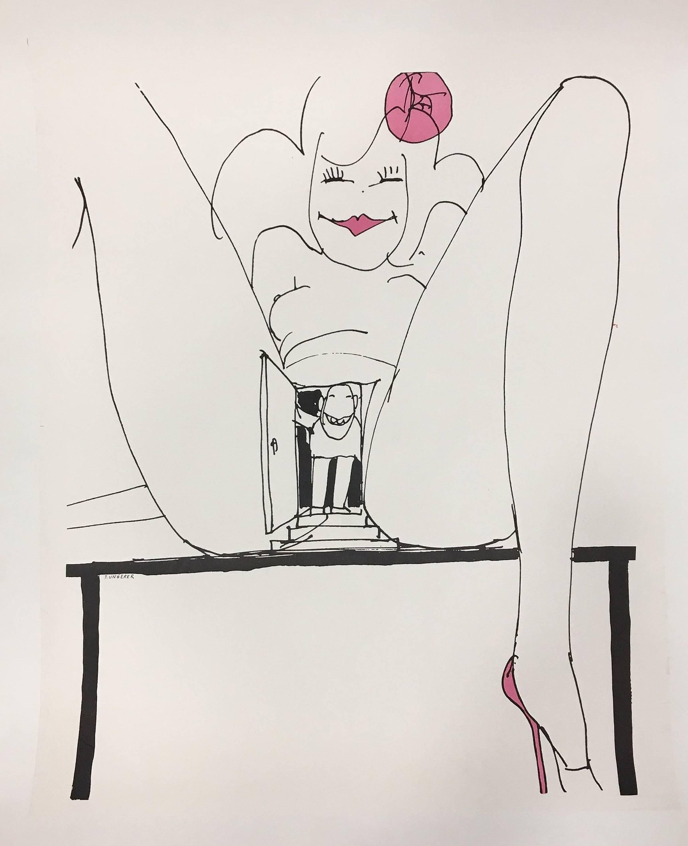 Tomi Ungerer Print - CALLING CARD - BY TOMI UNGERER - (RIP) - PLEASE READ BIO IN LINK - VERY RARE