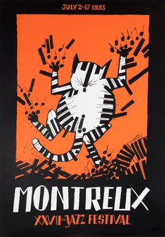 "Montreux 27th Jazz Festival" Tomi Ungerer Swiss Music Festival Cat Poster