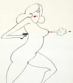 Nude Gun von Tomi Ungerer (Tomi Ungerer Skizzenbuch für den Untergrund)