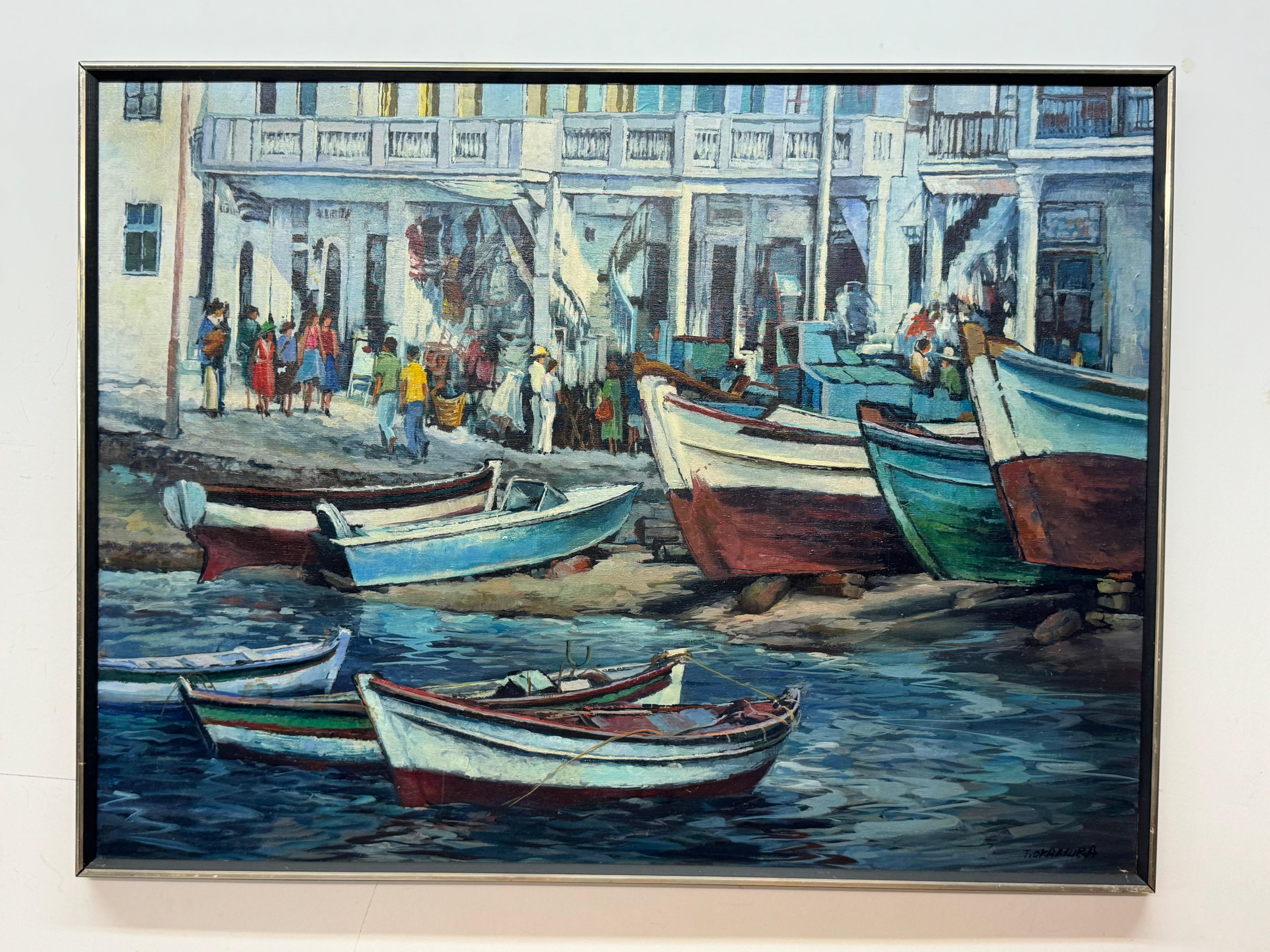 Tomiko Okamura "Greece Harbour" 

Oil on canvas

30 x 40 unframed, 31.25 x 40.25 framed