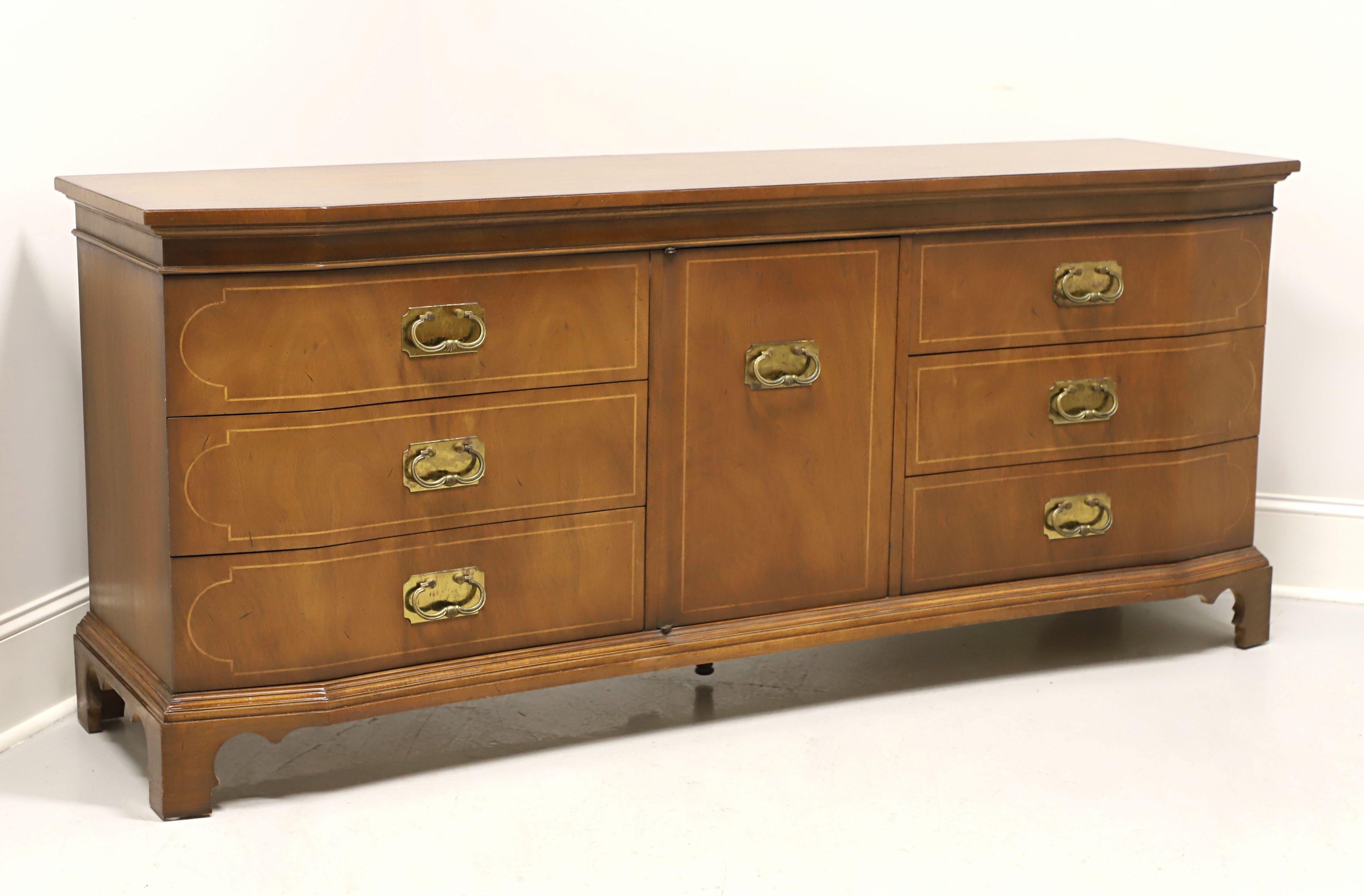 TOMLINSON 1960's Asian Inspired Triple Dresser with String Inlay For Sale 5