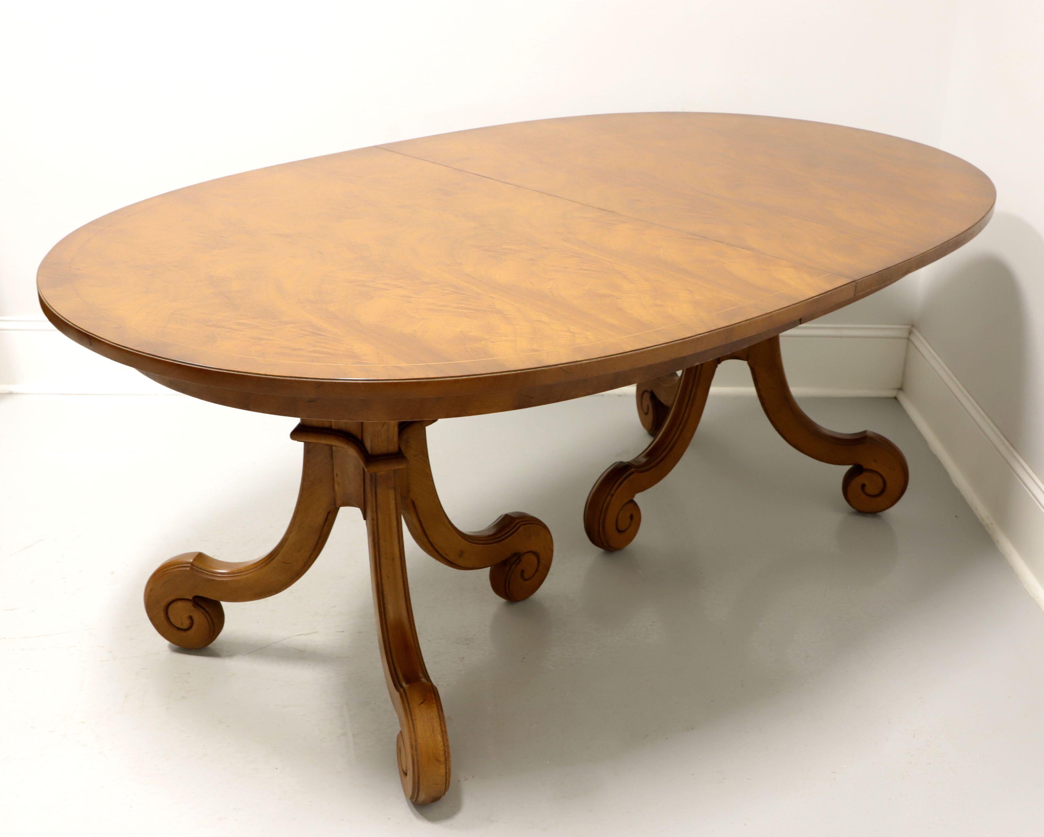 American TOMLINSON 1960's Neoclassical Banded Mahogany Oval Dining Table