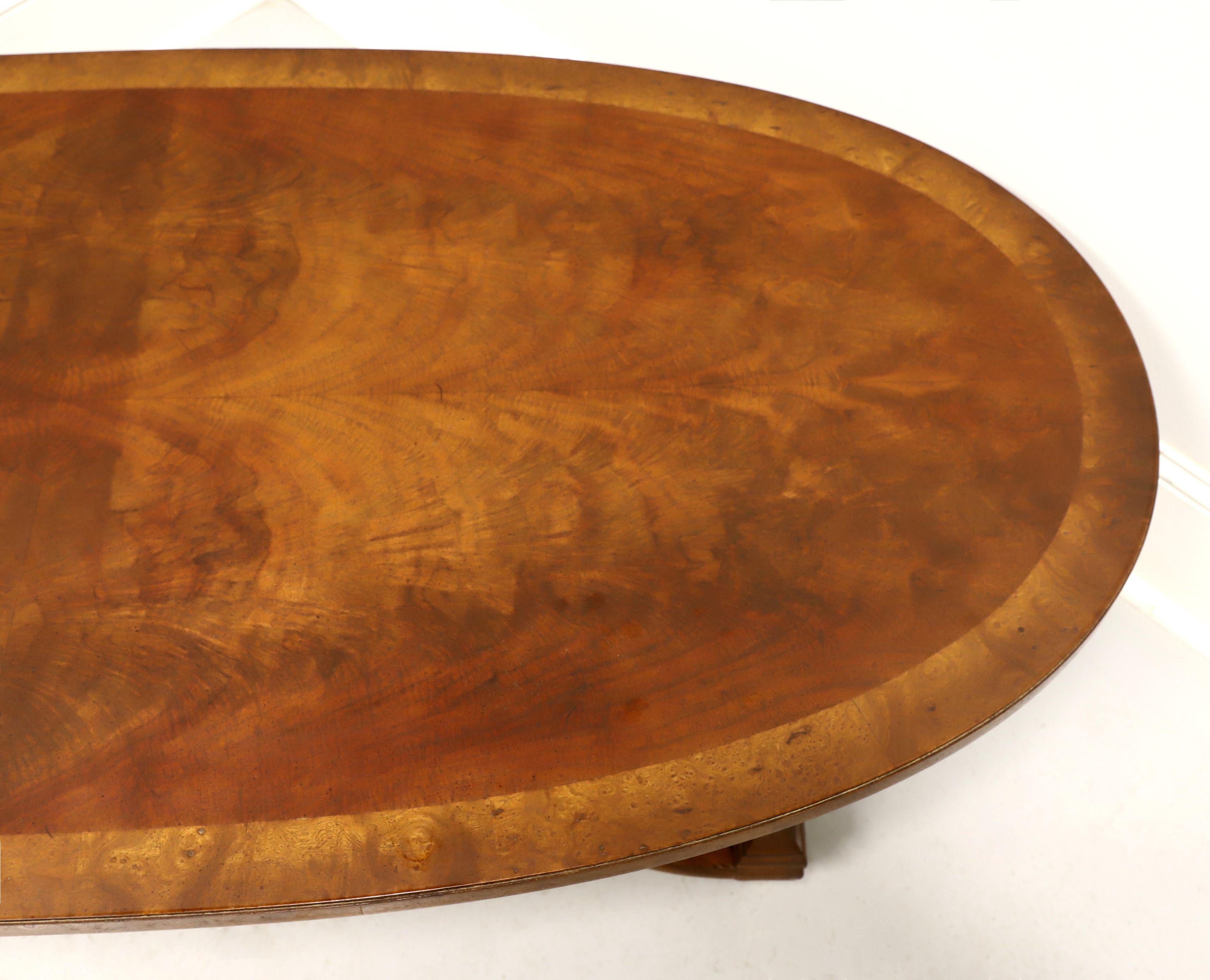 Brass TOMLINSON 1960's Neoclassical Banded Oval Coffee Table