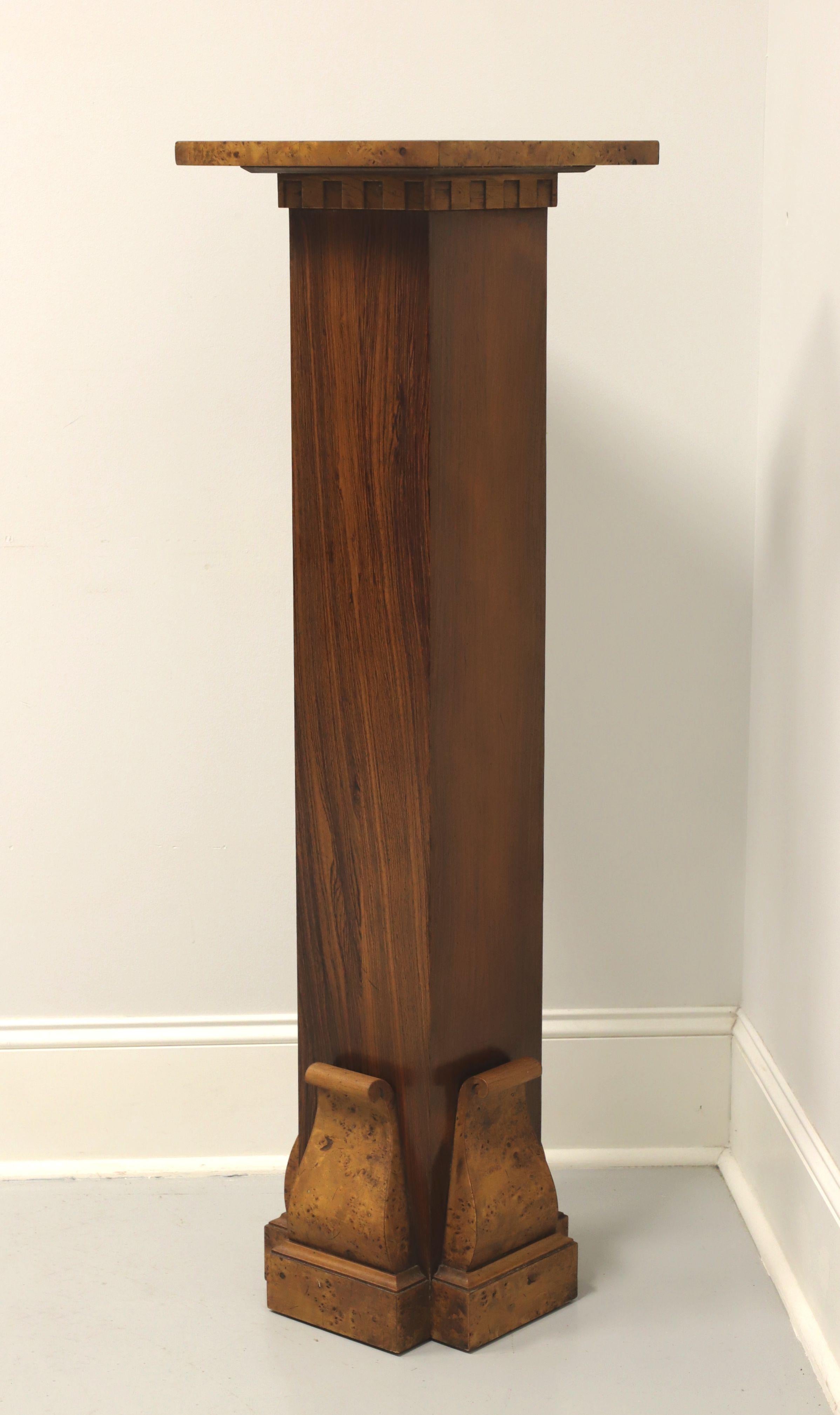 American TOMLINSON 1960's Neoclassical Burl Walnut Pedestal/Display Column / Plant Stand