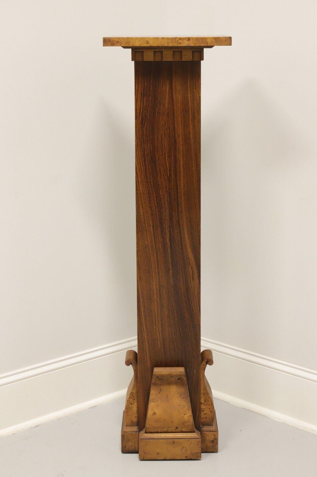 TOMLINSON 1960's Neoclassical Burl Walnut Pedestal/Display Column / Plant Stand In Good Condition In Charlotte, NC