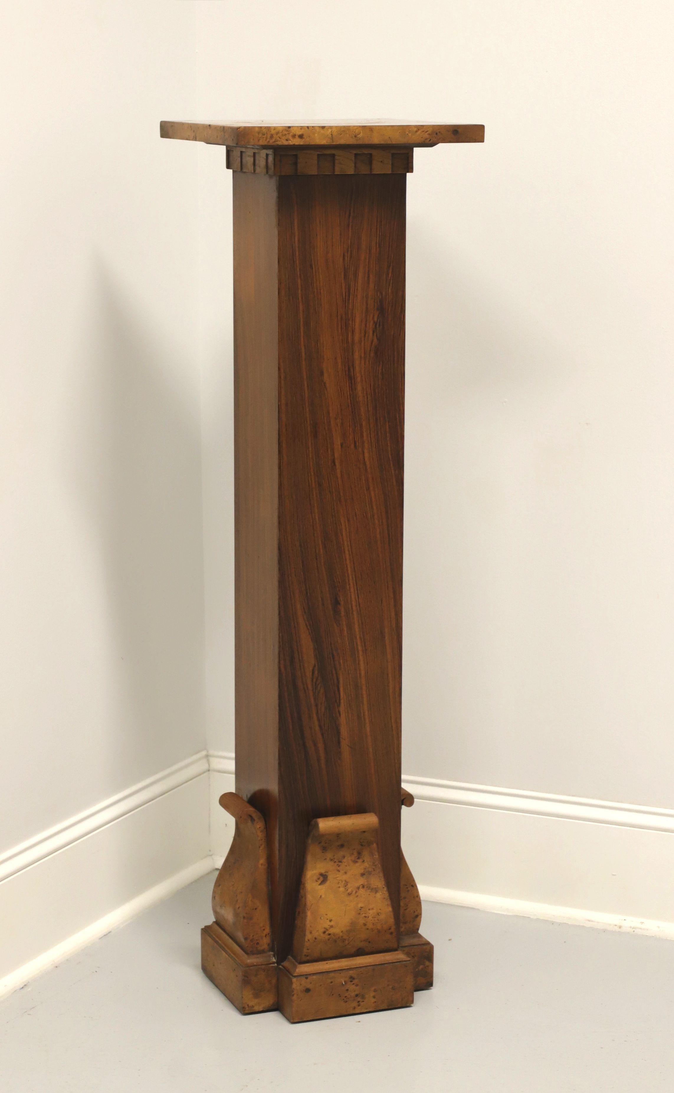 TOMLINSON 1960's Neoclassical Burl Walnut Pedestal/Display Column / Plant Stand 4