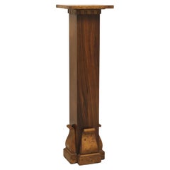 TOMLINSON 1960's Neoclassical Burl Walnut Pedestal/Display Column / Plant Stand