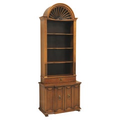 Vintage TOMLINSON 1960's Neoclassical Console Cabinet with Carved Arch Bookcase