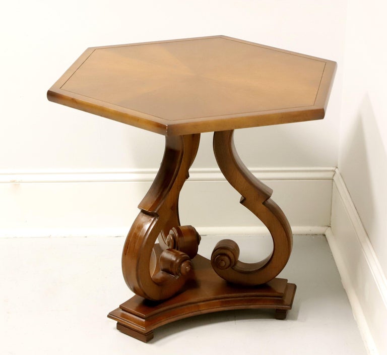TOMLINSON 1960's Neoclassical Style Hexagon End Side Table - B In Good Condition For Sale In Charlotte, NC