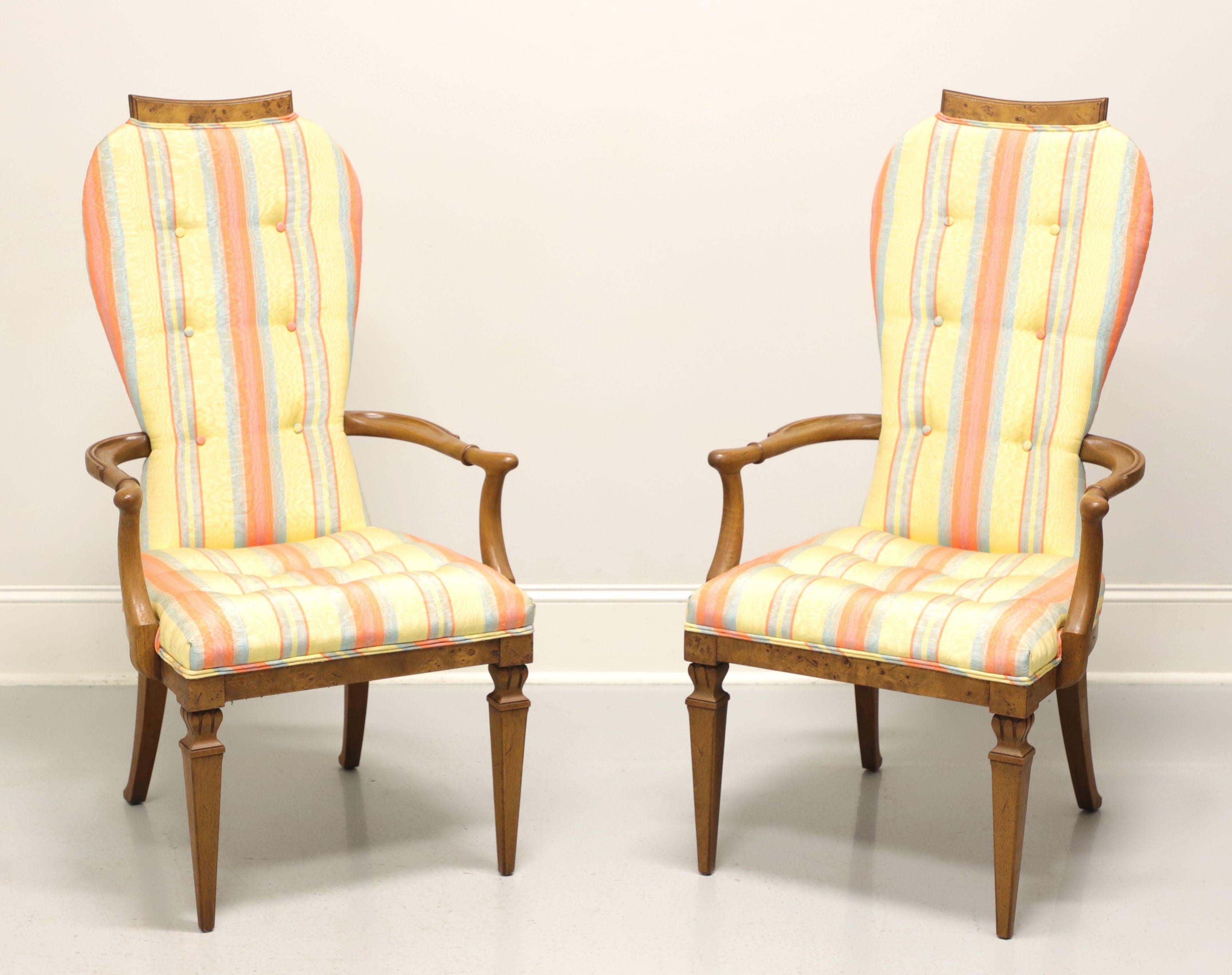 TOMLINSON 1960's Neoclassical Upholstered Dining Armchairs - Pair For Sale 5