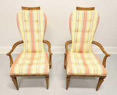 TOMLINSON 1960's Neoclassical Upholstered Dining Armchairs - Pair