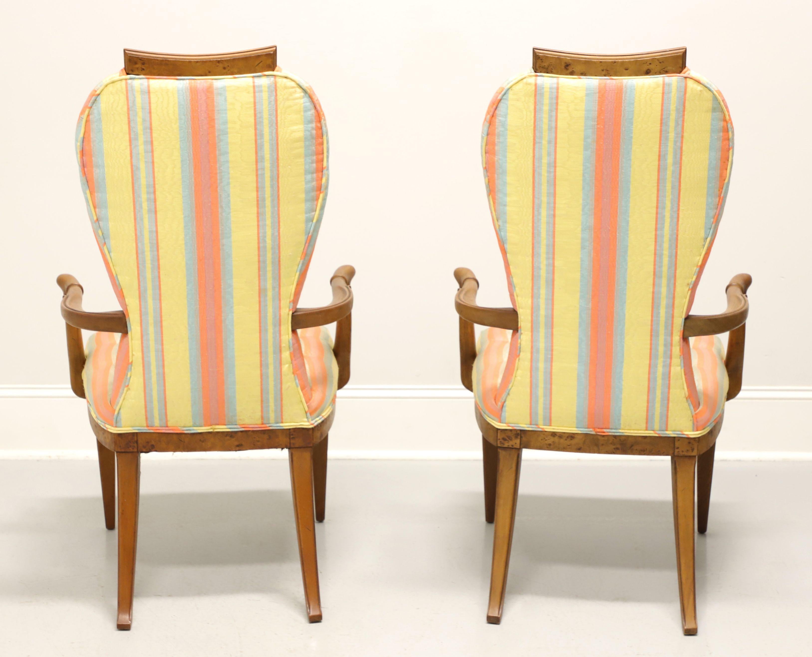 20th Century TOMLINSON 1960's Neoclassical Upholstered Dining Armchairs - Pair For Sale