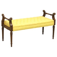 TOMLINSON 1960's Walnut Hollywood Regency Upholstered Bench