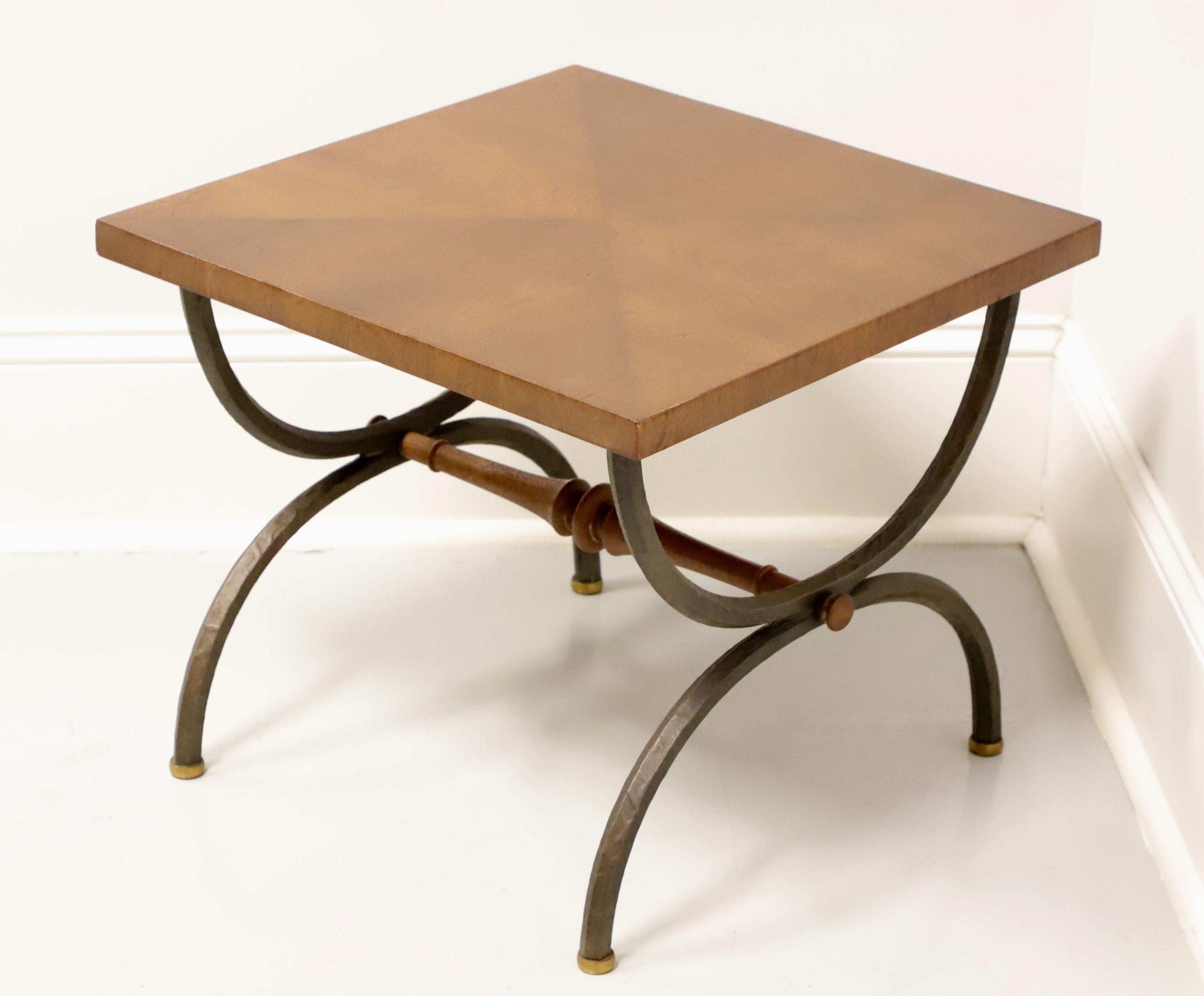 Mid-Century Modern TOMLINSON 1960's Walnut Square Cocktail Table with Metal Legs - A For Sale