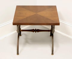 TOMLINSON 1960's Walnut Square Cocktail Table with Metal Legs - A