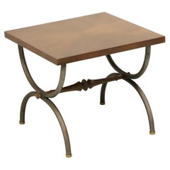 TOMLINSON 1960's Walnut Square Accent Table with Metal Legs - A