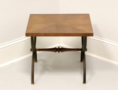 TOMLINSON 1960's Walnut Square Cocktail Table with Metal Legs - B