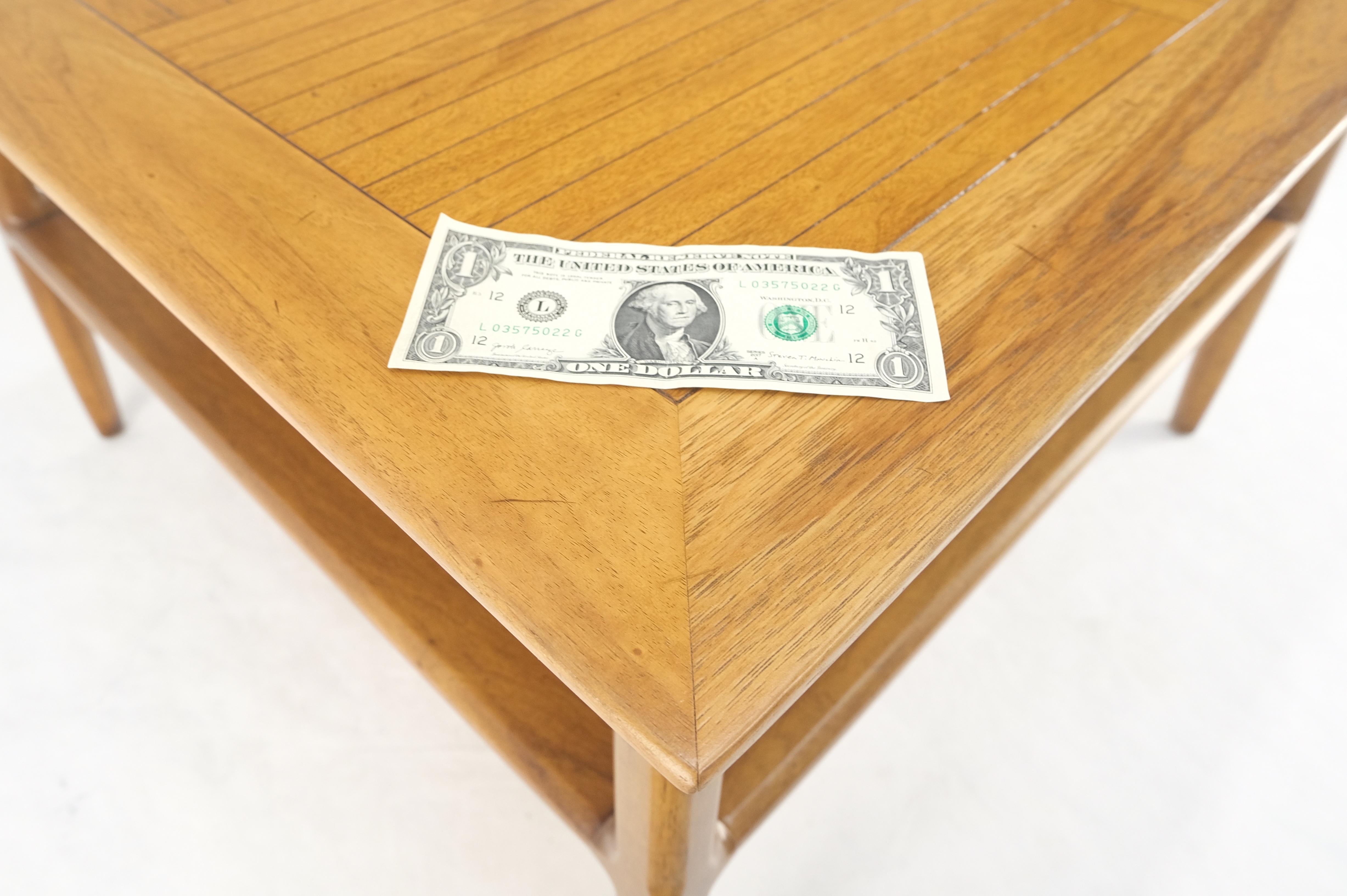 Tomlinson Blond Two Tier Large 32x32 Square Side End Occasional Table MINT For Sale 3
