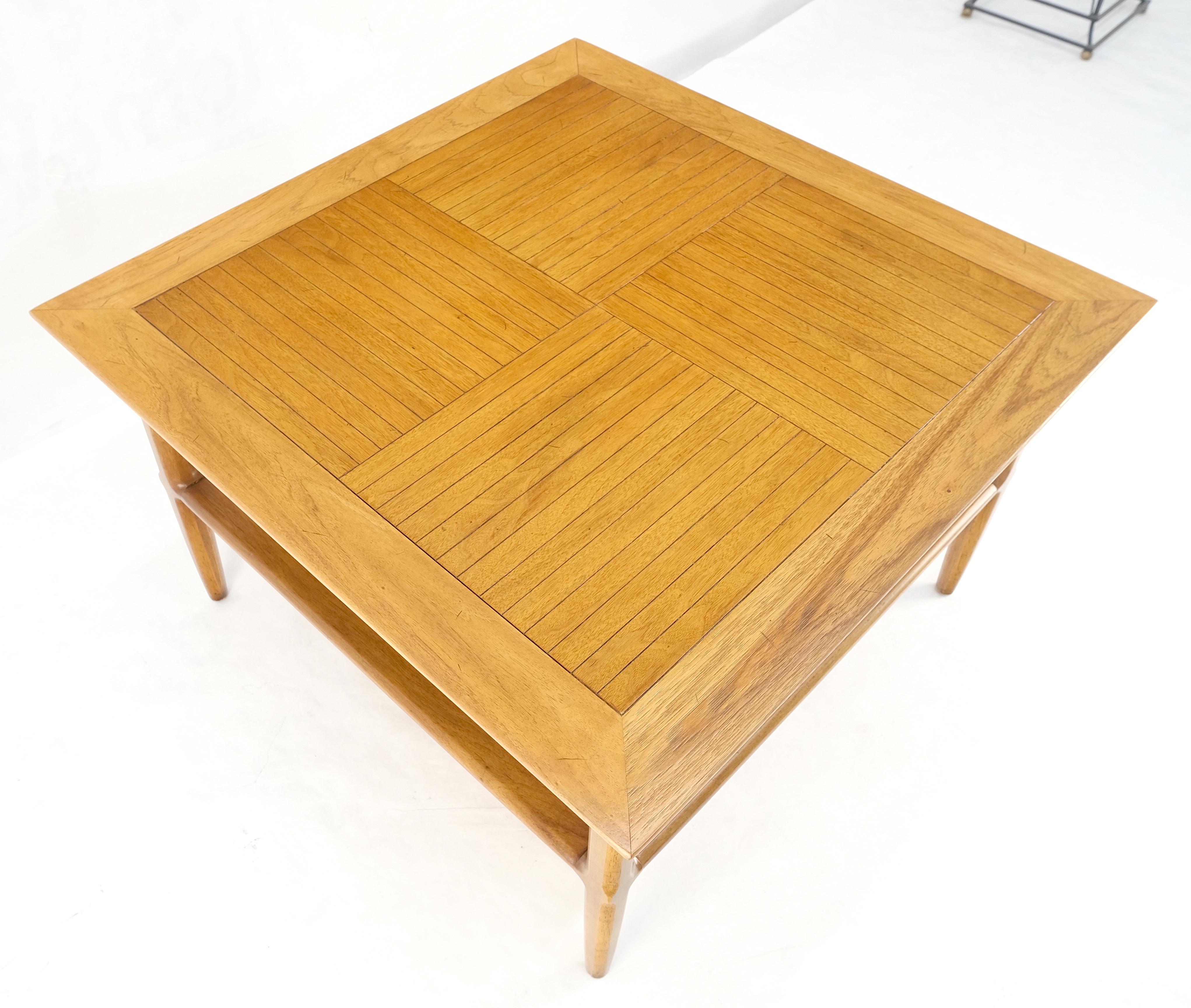 Tomlinson Blond Two Tier Large 32x32 Square Side End Occasional Table MINT For Sale 4