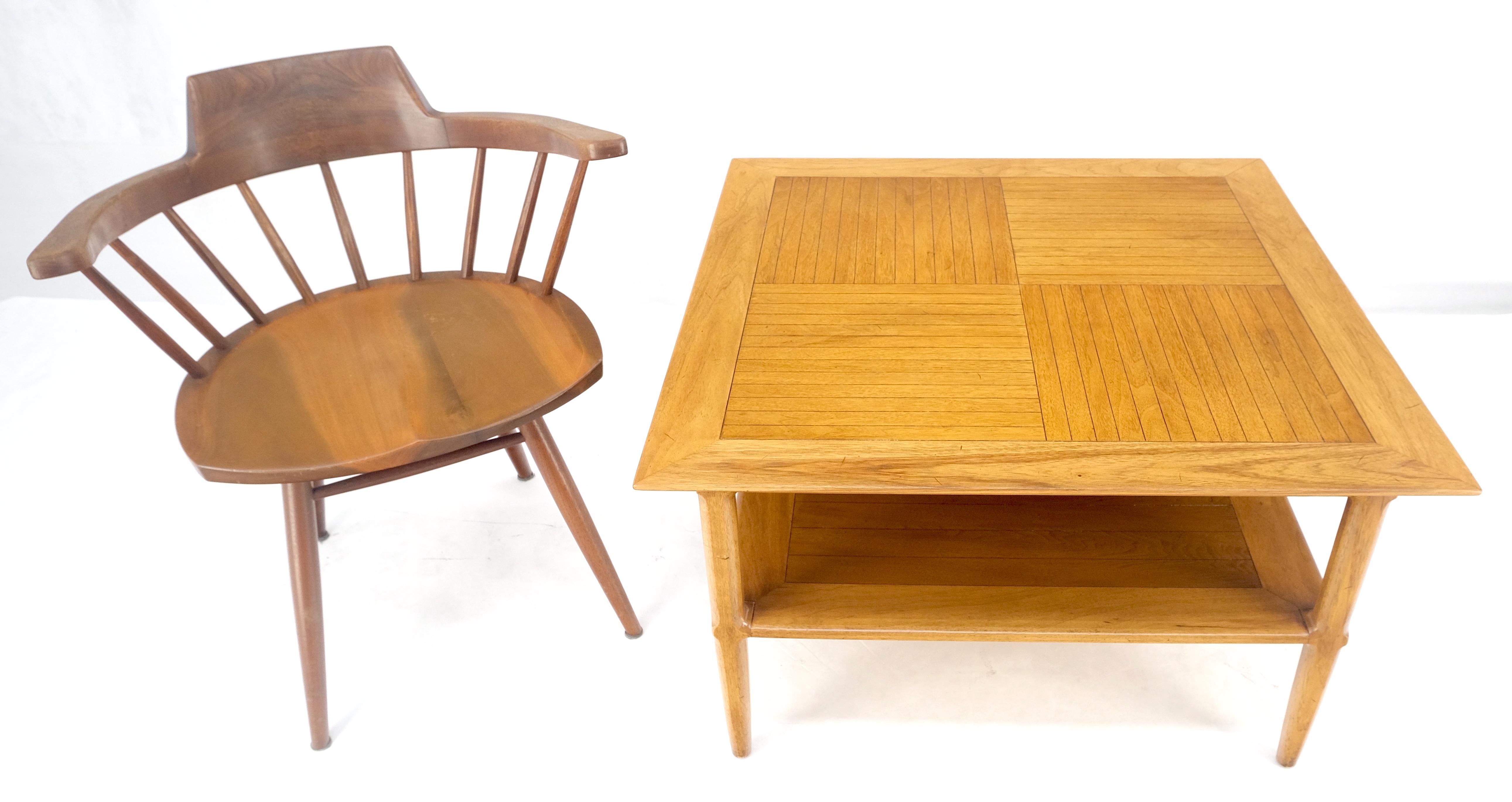 20th Century Tomlinson Blond Two Tier Large 32x32 Square Side End Occasional Table MINT For Sale