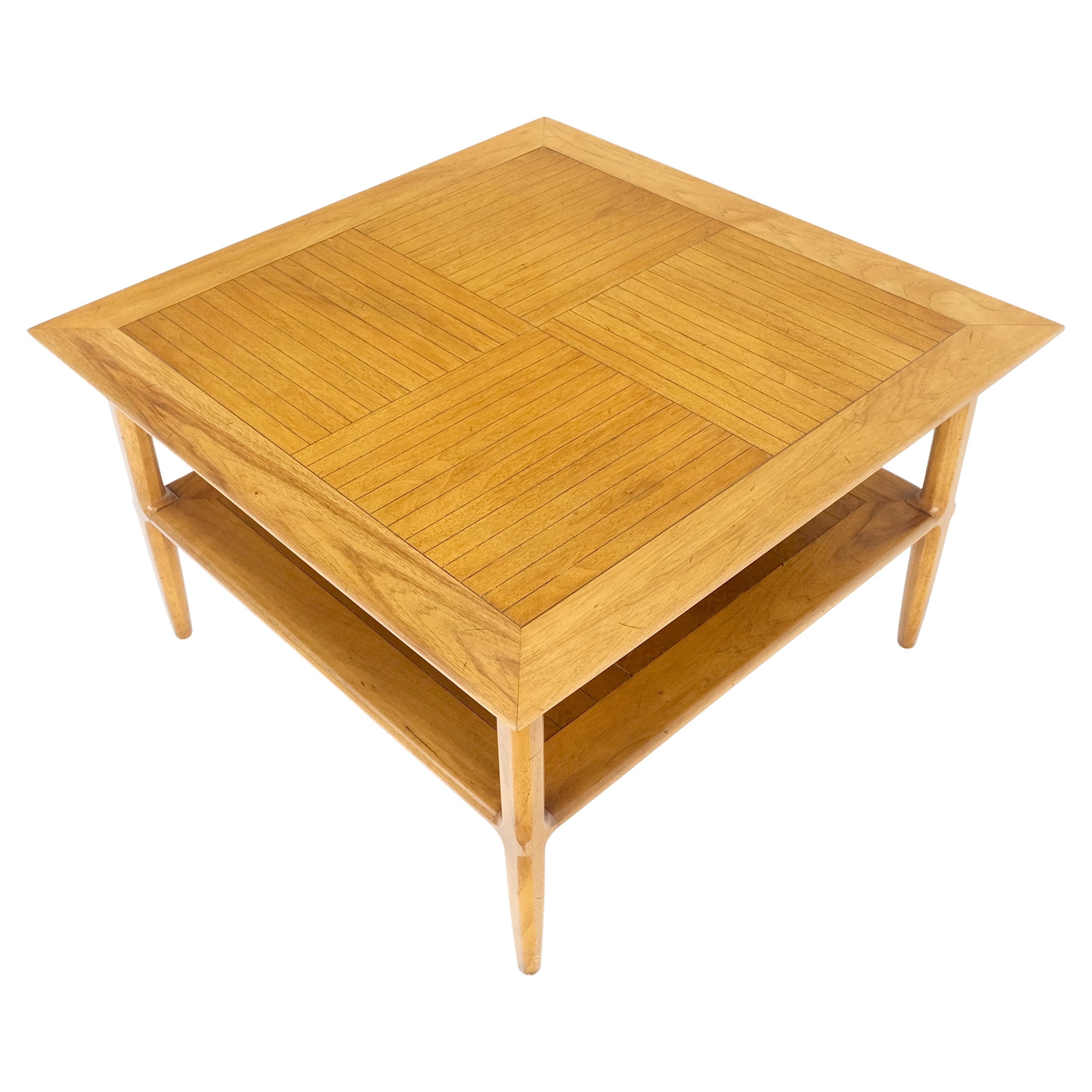 Tomlinson Blond Two Tier Large 32x32 Square Side End Occasional Table MINT